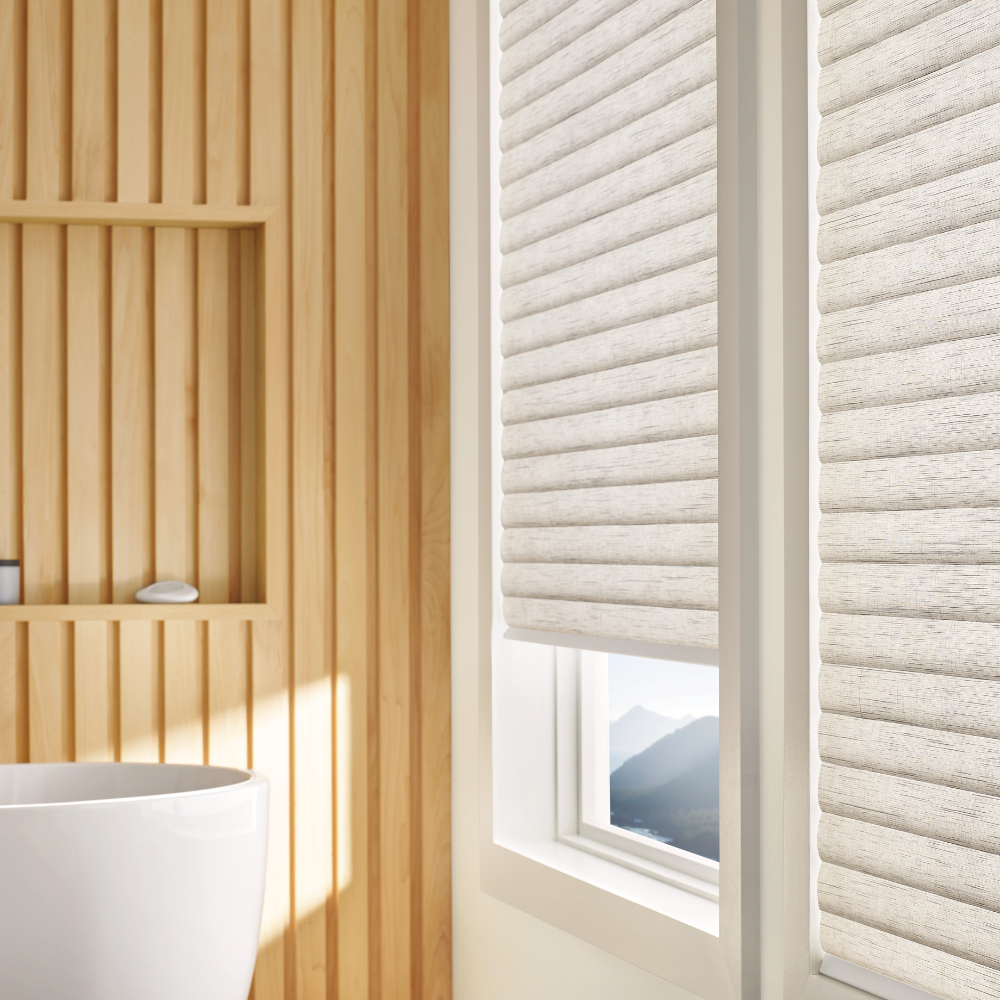 bathroom cellular roller shade open