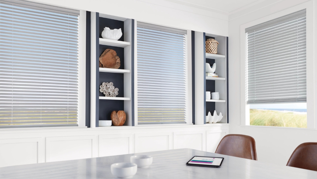 Faux woods Blinds for living room table