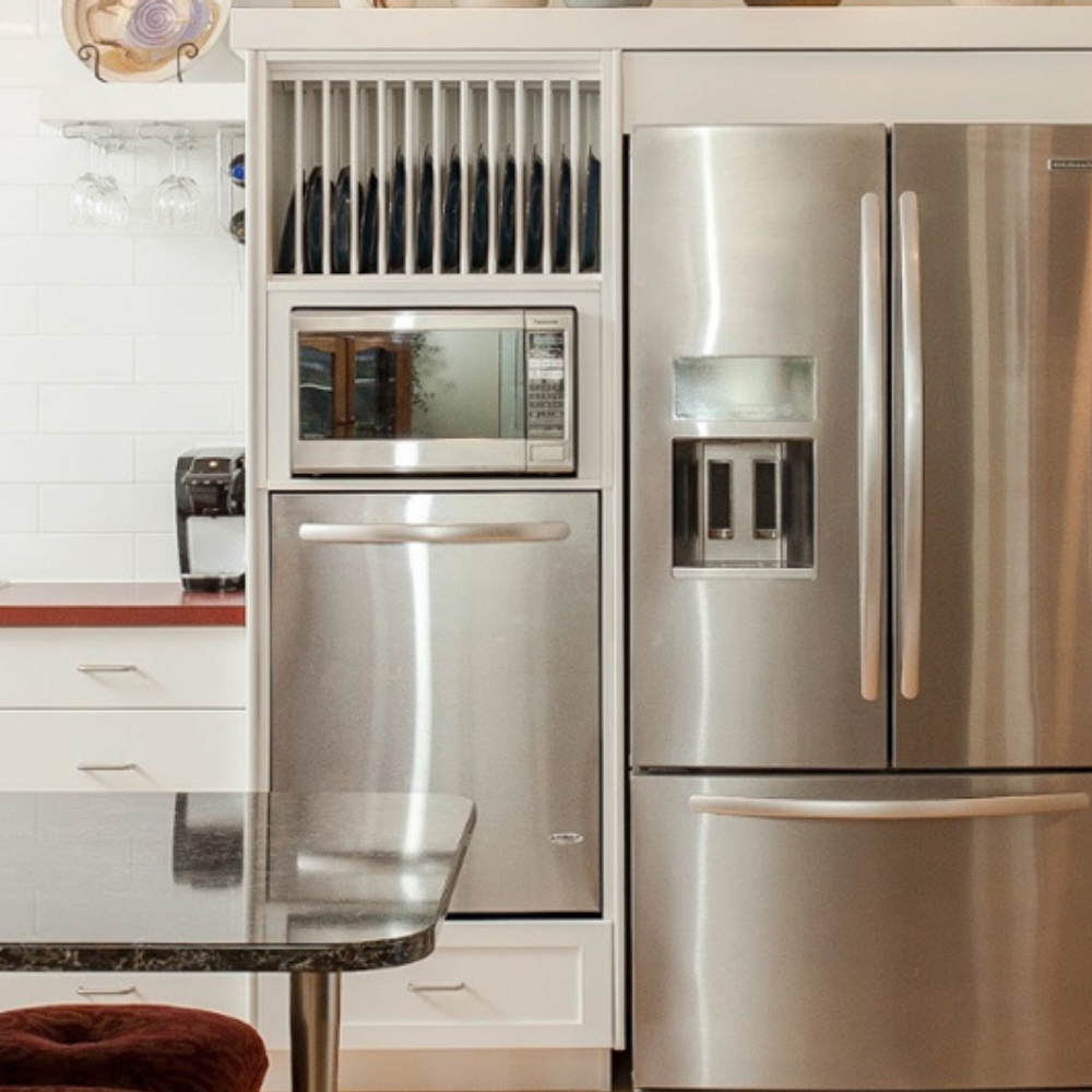 universal adaptive design raised dishwasher in kitchen