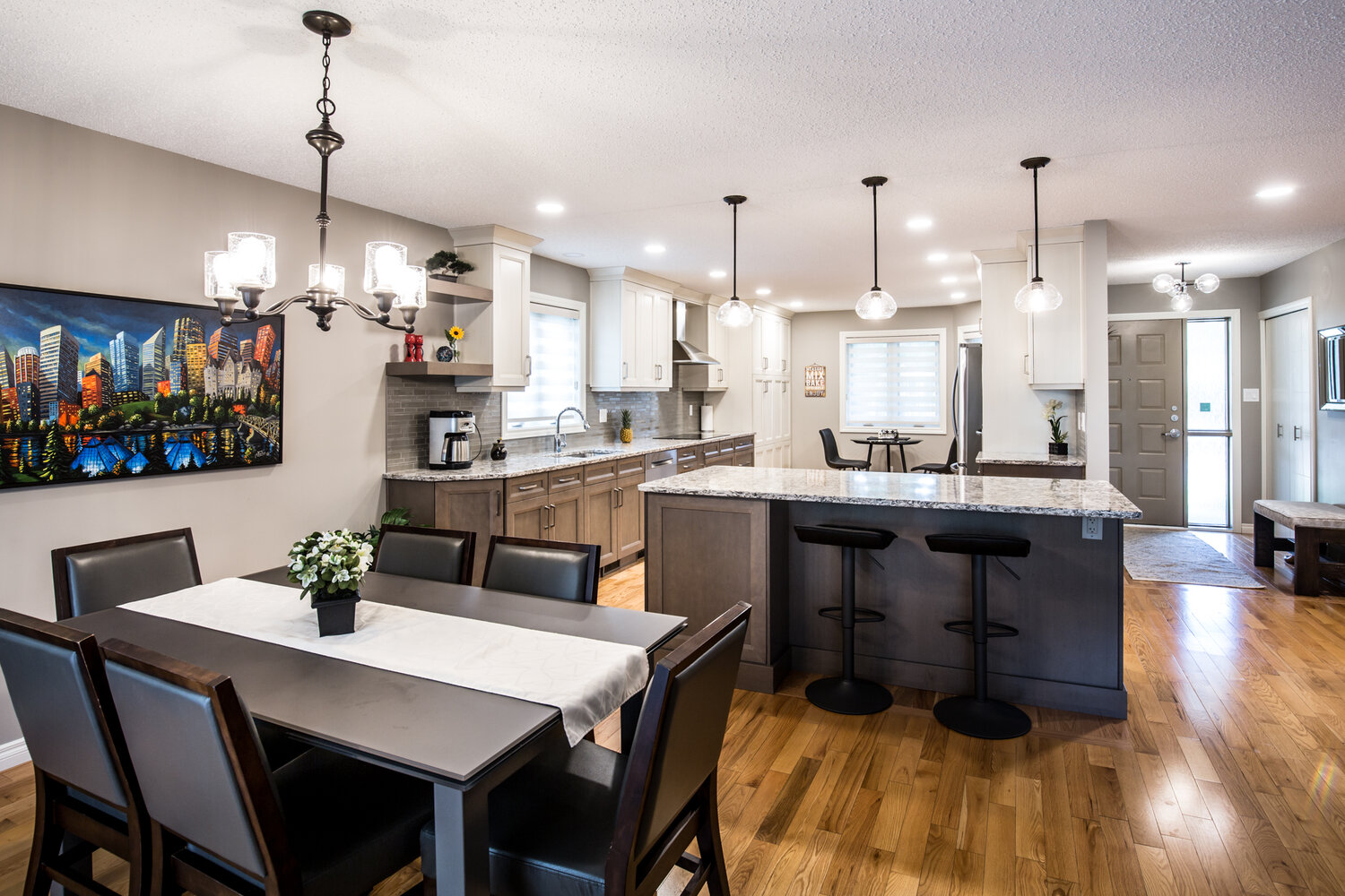 kitchen lighting 3 pendants with granite counter tops