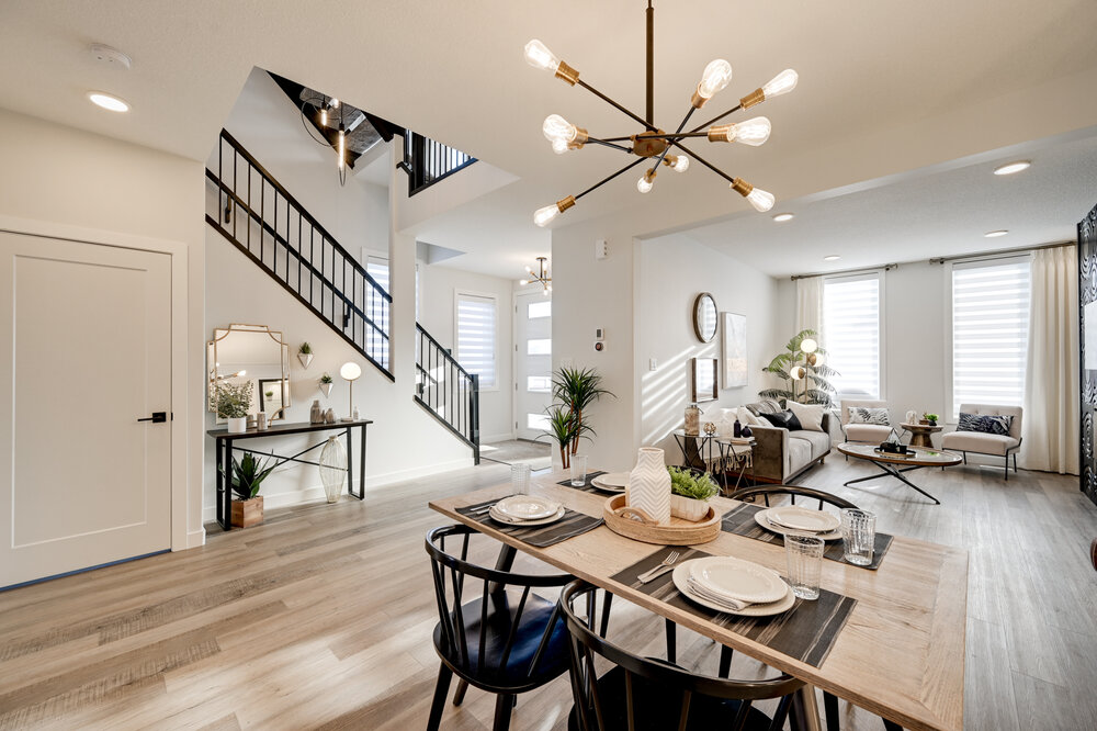 Interior design staging new home builder dining room