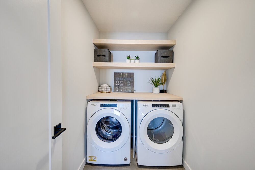 Interior design staging new home builder laundry room